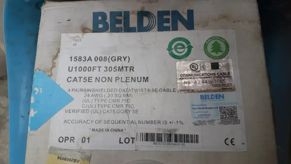 JUAL MURAH ! BELDEN 1583A 008(GRY) CABLE sisa 641 ft