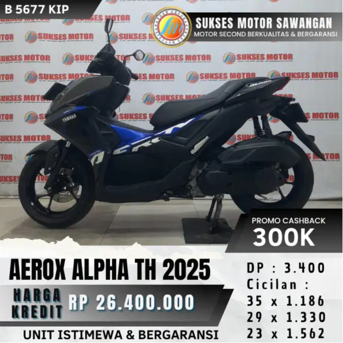 MULUS YAMAHA AEROX ALPHA TH 2025 ALPA BISA CASH KREDIT UNIT BERGARANSI