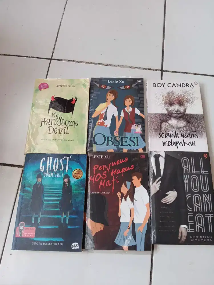 Buku Novel Campur Borongan 6pc