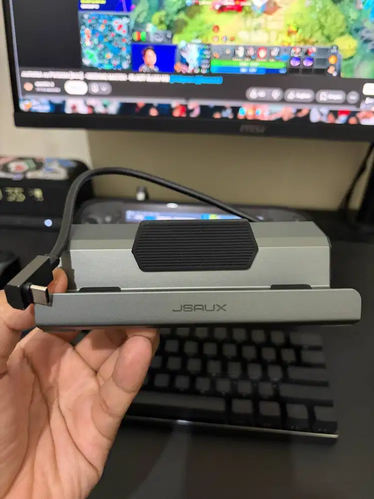 JSAUX Docking Station 6 in 1 for ROG Ally and Steam Deck - Silver