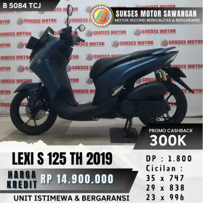 CASH KREDIT YAMAHA LEXI S 125 TH 2019 BIRU KEYLES UNIT MULUS GARANSI
