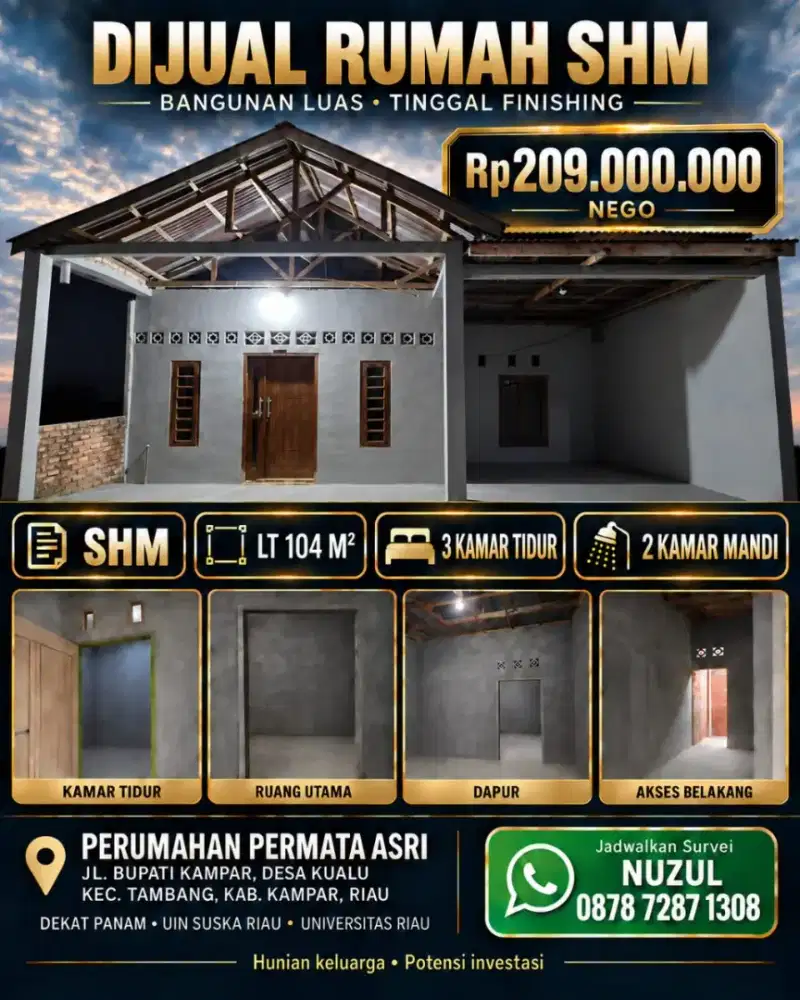 Dijual Rumah SHM 3 KT 2 KM (Nego sampai jadi)