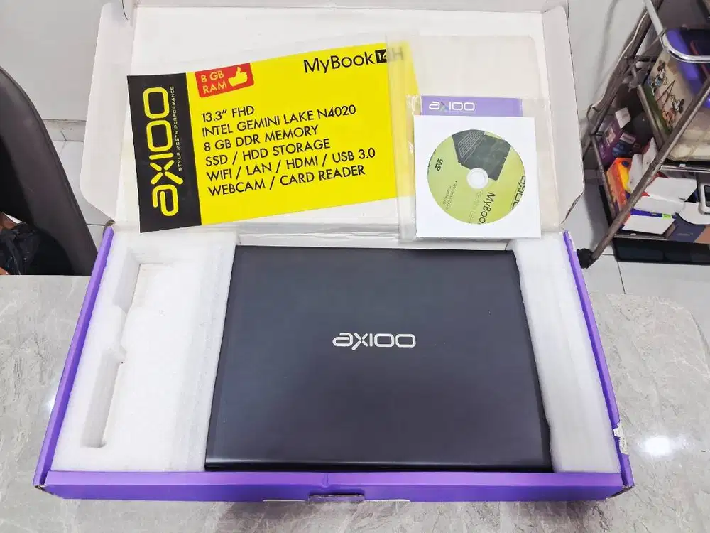 Laptop AXIOO MyBook 8GB (BUK4N 4/6GB) 250GB FullHD Super SLIM Garansi