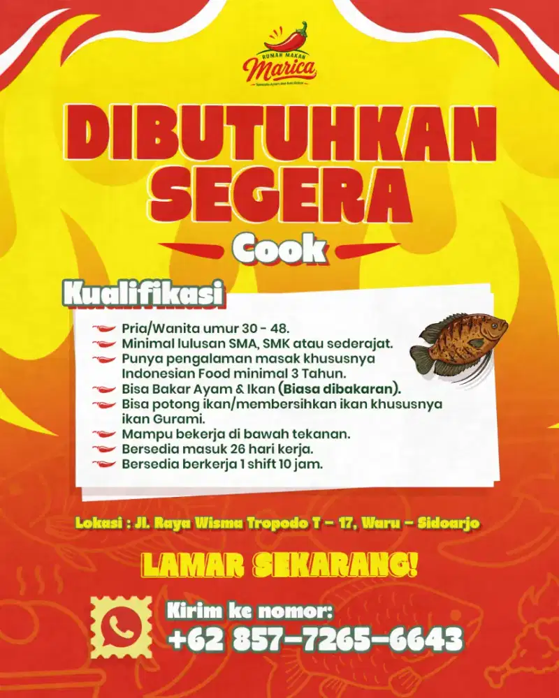 Loker Cook - Juru Masak