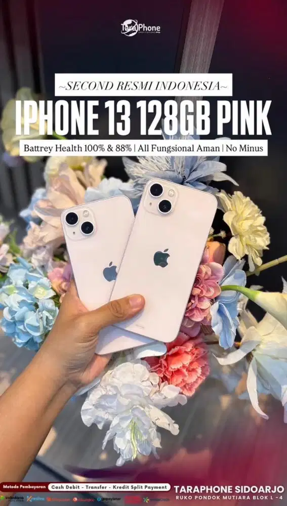 IPhone 13 128 GB Pink Second Resmi indo