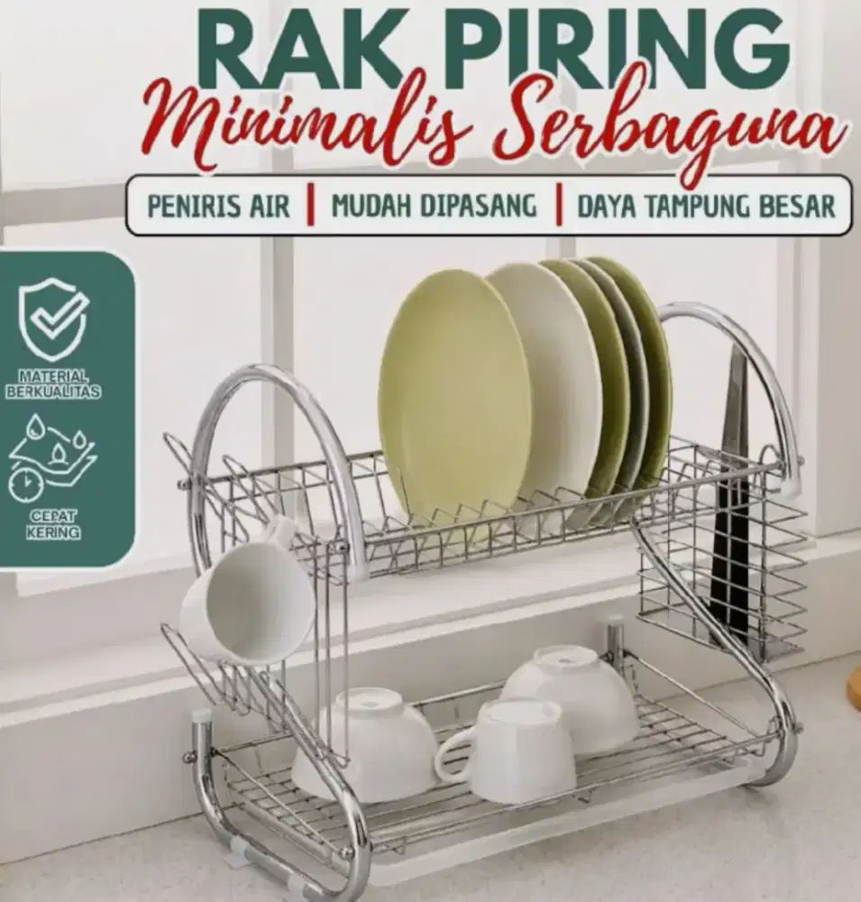 Rak Piring Minimalis Serbaguna (Baru)