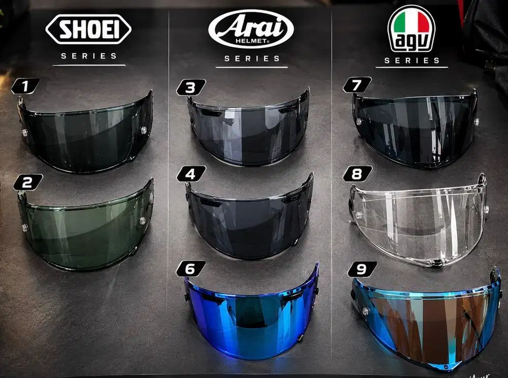 Visor helm shoei arai agv preloved kondisi oke murah meriah