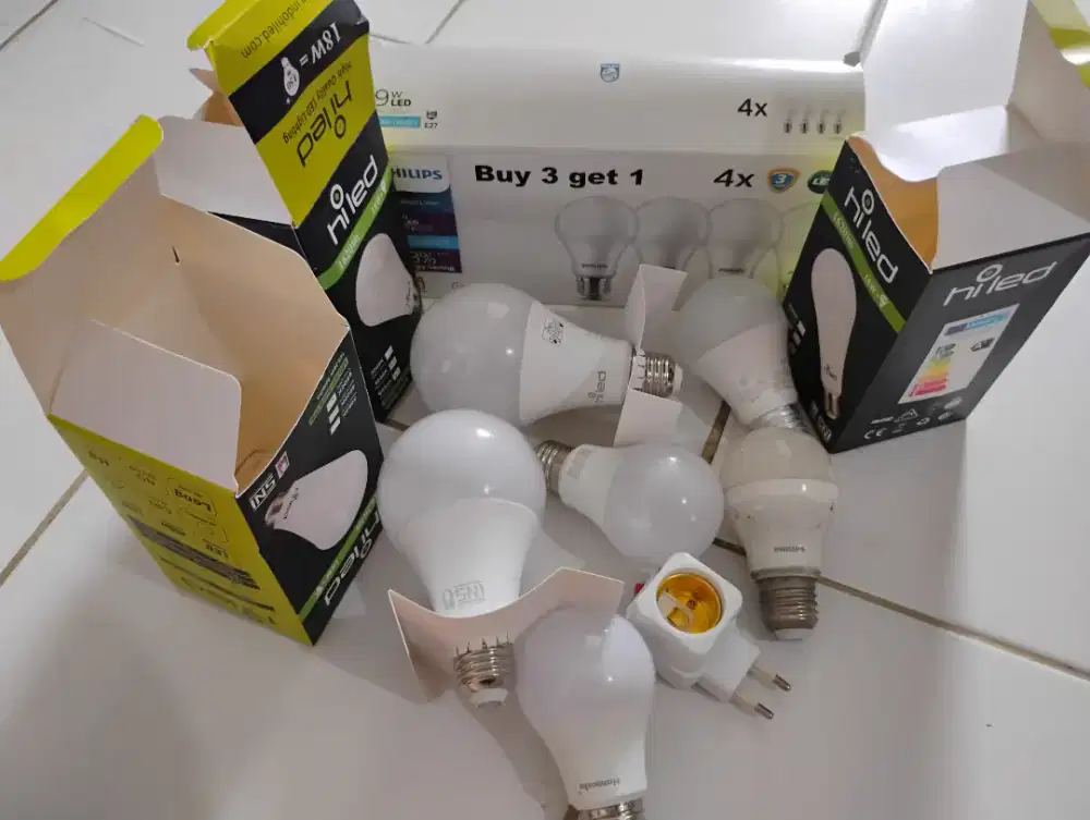 Jual lampu LED hiled A80 18w (2 bh), hannochs 6500K (3 bh)