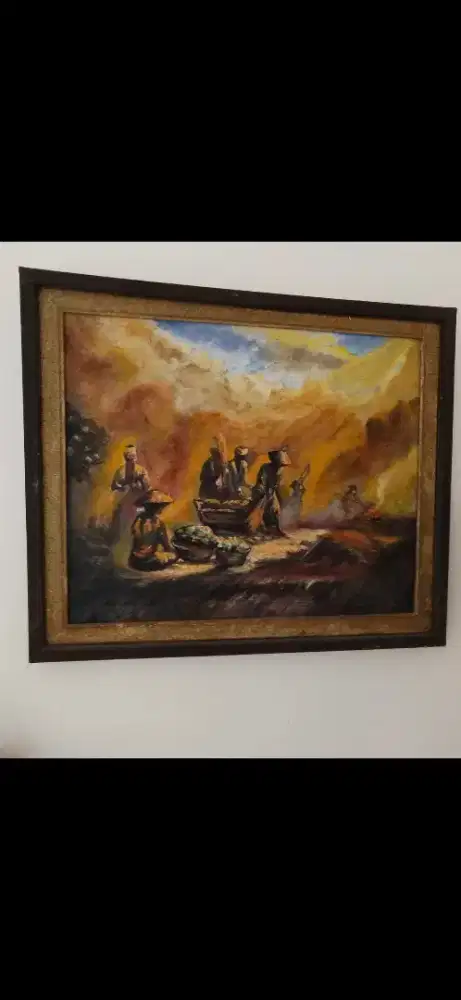 Lukisan kanvas  Pasar