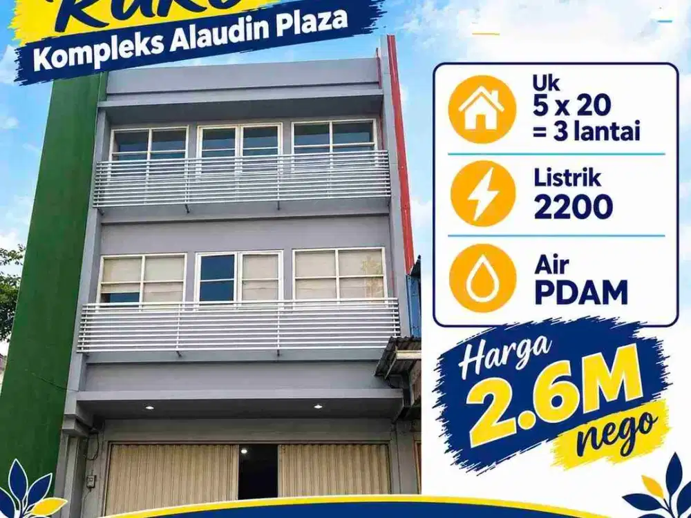Dijual Ruko 3 lantai di Alauddin Plaza, Jl. Sultan Alauddin Makassar