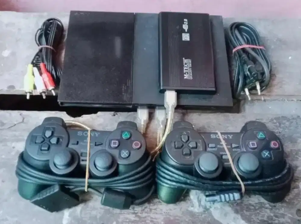 Jual ps2 slim hardisk 120gb game banyak siap main