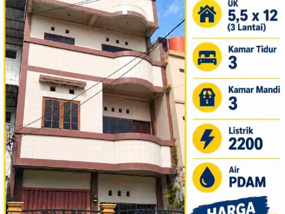 Dijual Ruko 3 lantai Jl. Sarappo Makassar