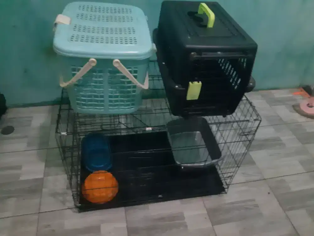 Jualan kandang jumbo,pet cargo,cat litter dan tempat makan
