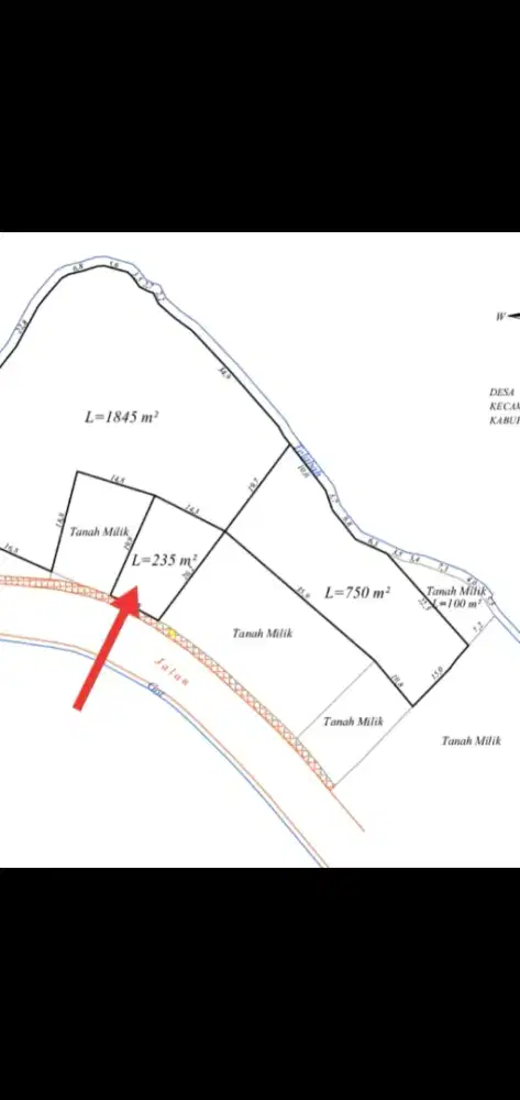 Dijual Cepat, tanah pinggir jalan propinsi, 200 m2 & 1845 m2