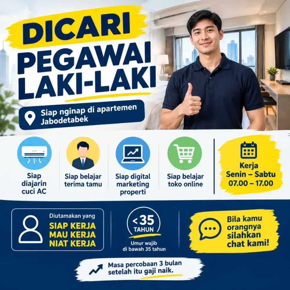 Dibutuhkan yang mau kerja niat kerja untuk tim saya