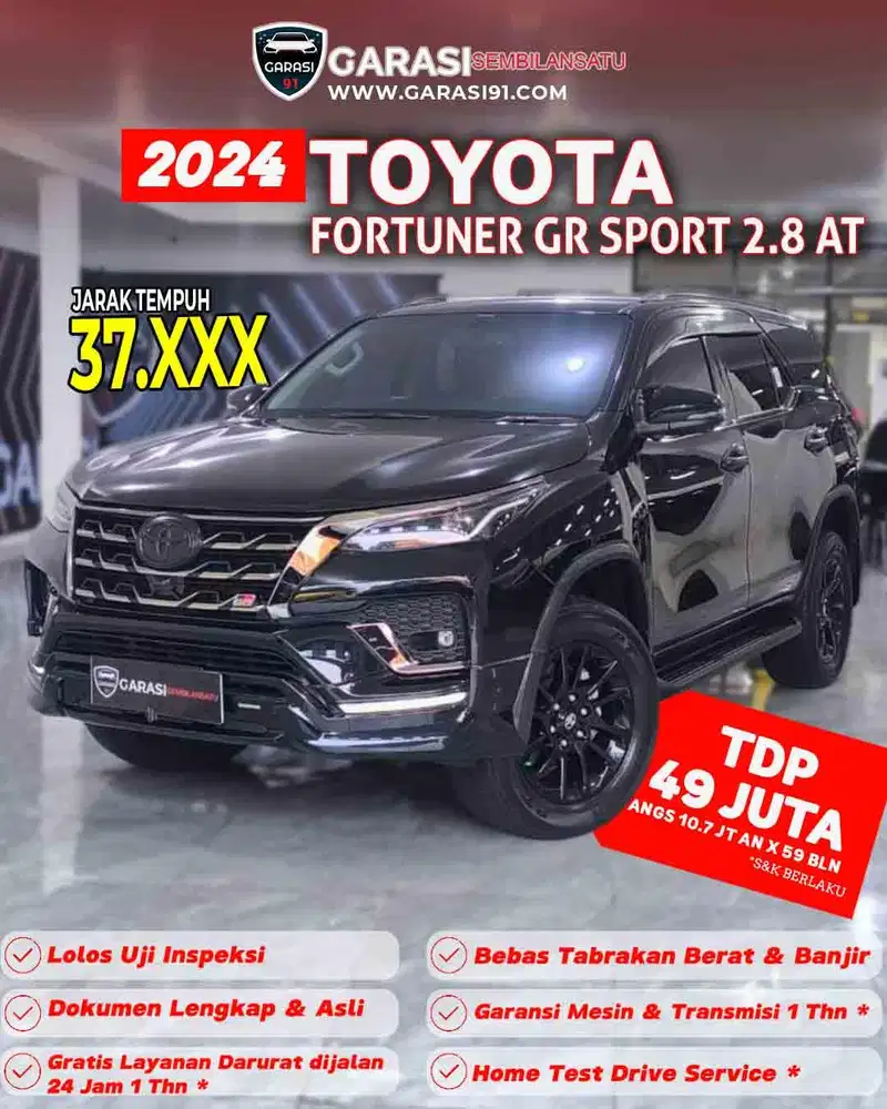 ‼️TDP 48 juta Toyota Fortuner GR sport 2.8 AT 2024