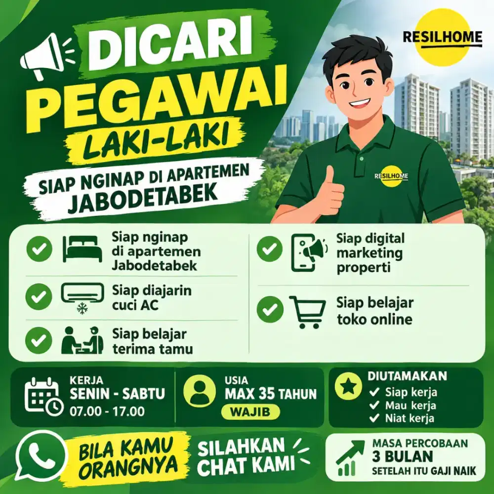Dicari untuk bebersih properti, melayani sewa, ngurusin properti