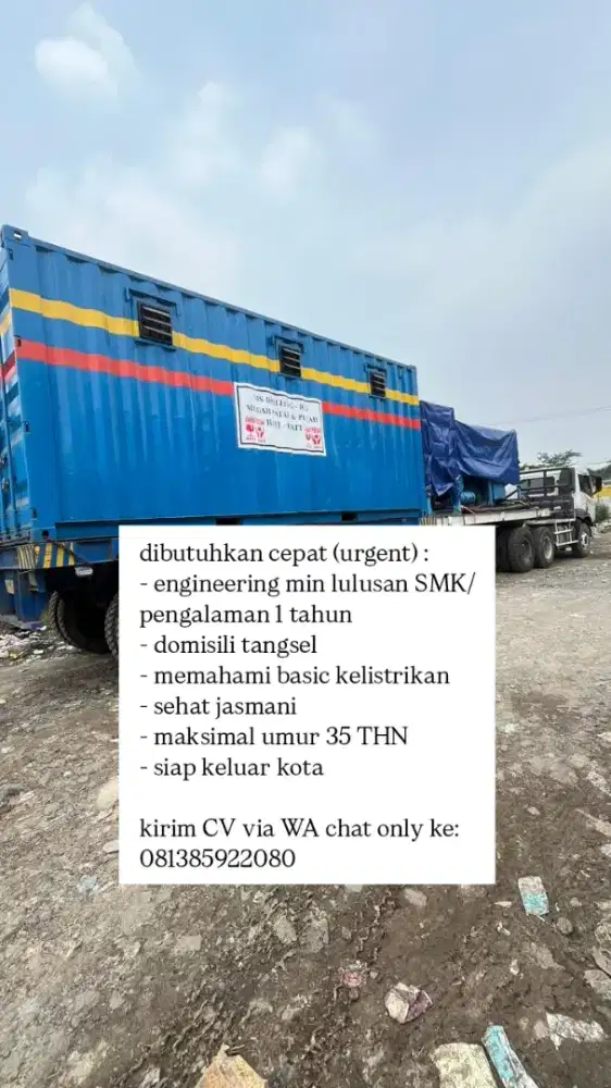 LOWONGAN KERJA TEKNISI LISTRIK