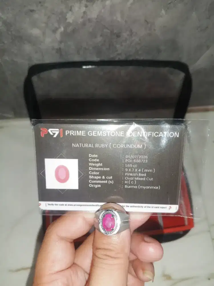 Batu Akik Cincin Ruby Memo