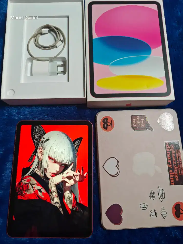 iPad 10 gen iBox  10th Wifi 64gb Fullset Pink Mulus Bonus Flip Case