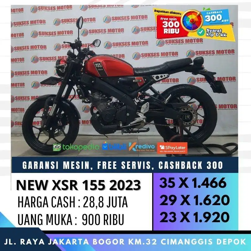 YAMAHA NEW XSR 155 TH 2023 MULUS CASH KREDIT DP 900 CASHBACK 300