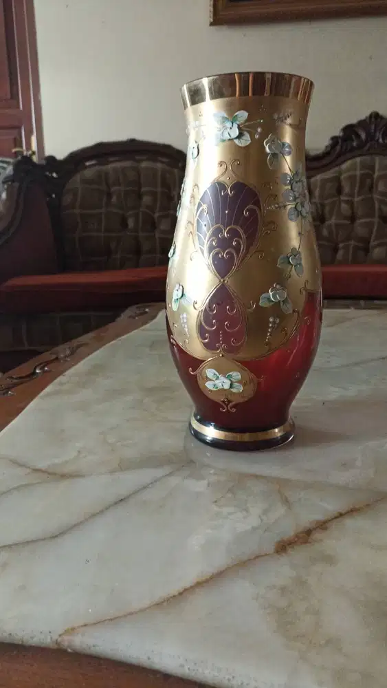 Vas Dijual Kristal Bohemian Merah tinggi 25 cm