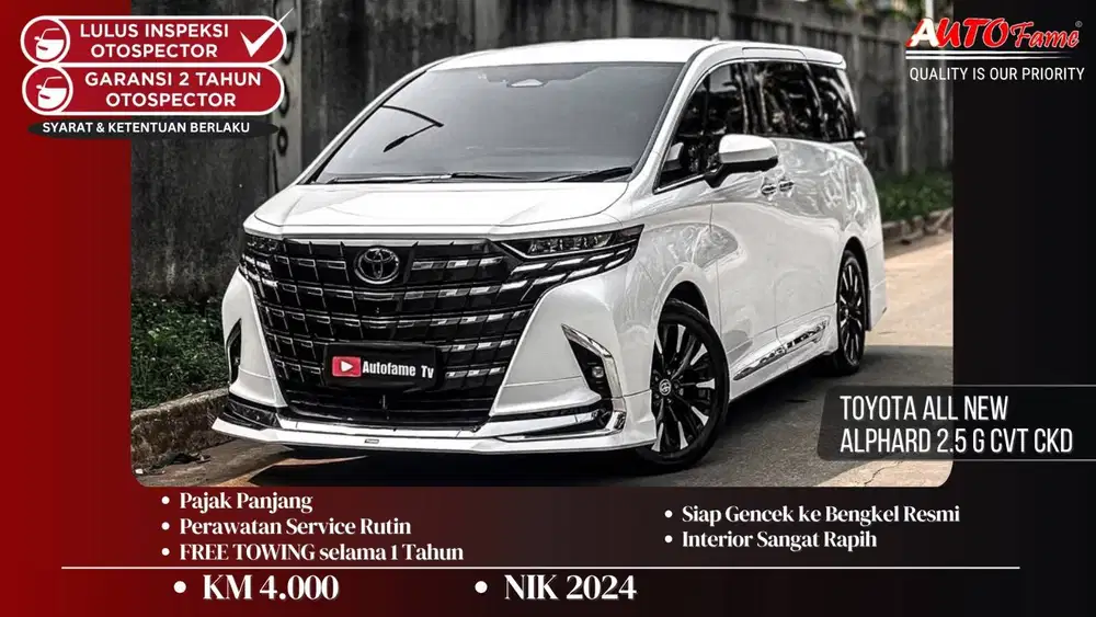 KM4RB Toyota All New Alphard 2.5 G CVT CKD NIK 2024 White On Black