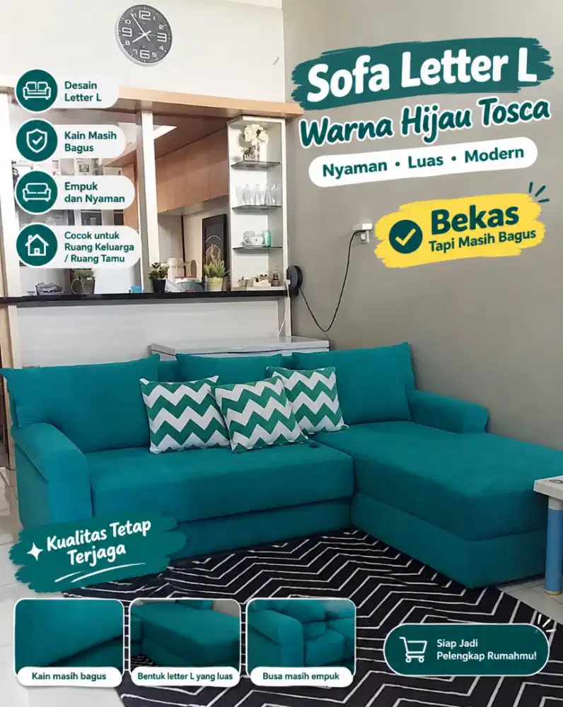Dijual sofa letter L