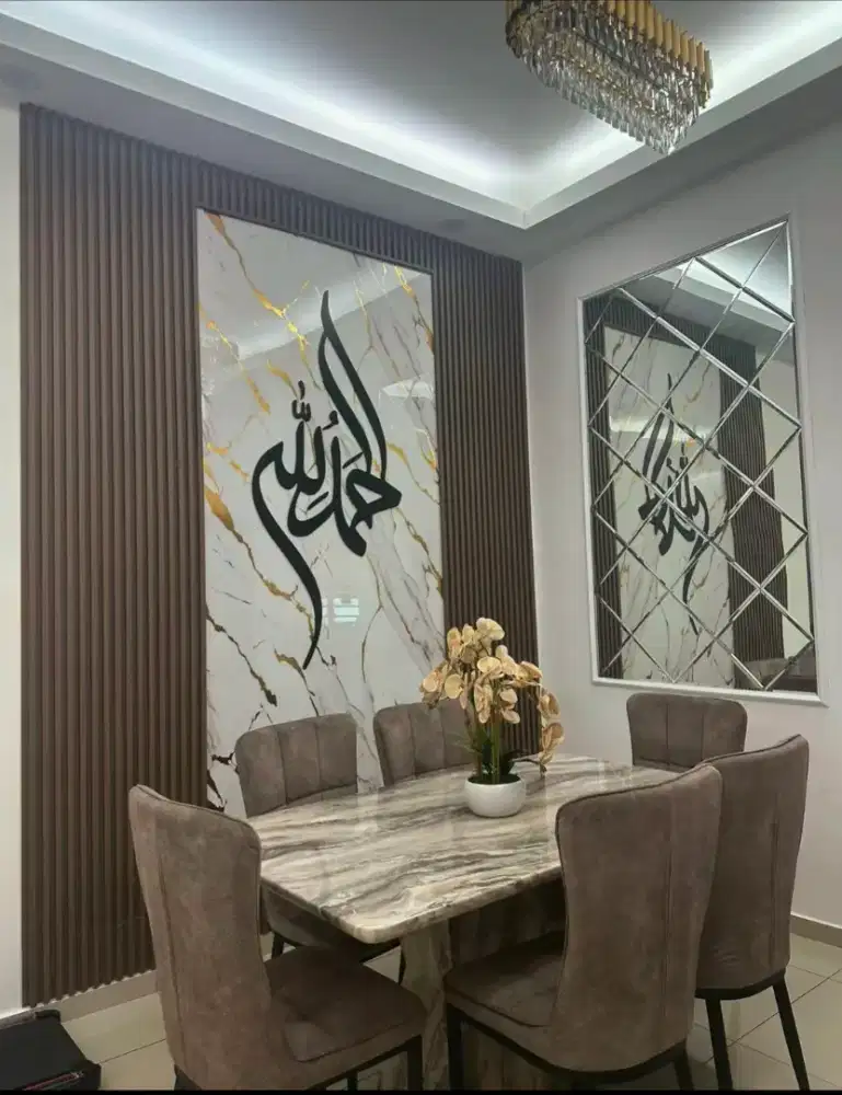 Promo Dekorasi Dinding Wpc Panel Kombinasi UV Board Marble