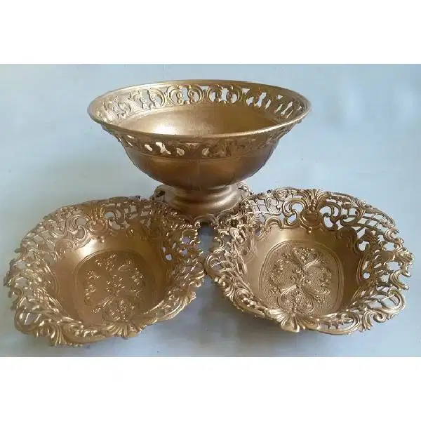 3 PCS Antik Art Nouveau Tempat buah - buahan era kolonial buatan Italy