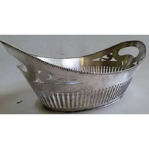 Antik dan unik Art Deco Tempat buah - buahan GERO silver era Ned - Ind