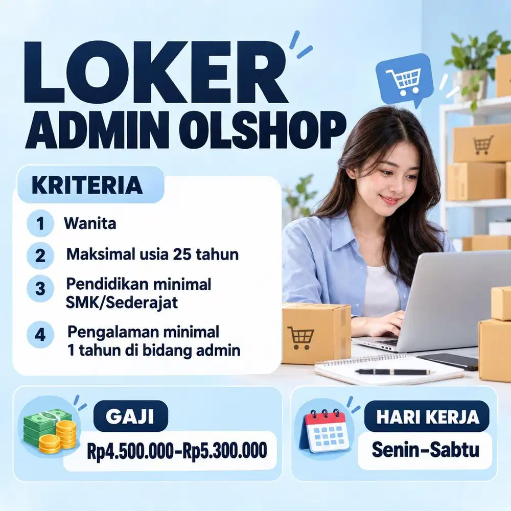 DICARI ADMIN ONLINE SHOP BERPENGALAMAN