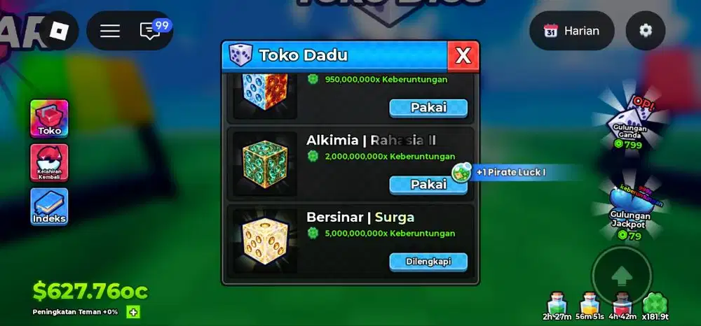 Jasa dadu dan secret 30.unit 100-1x