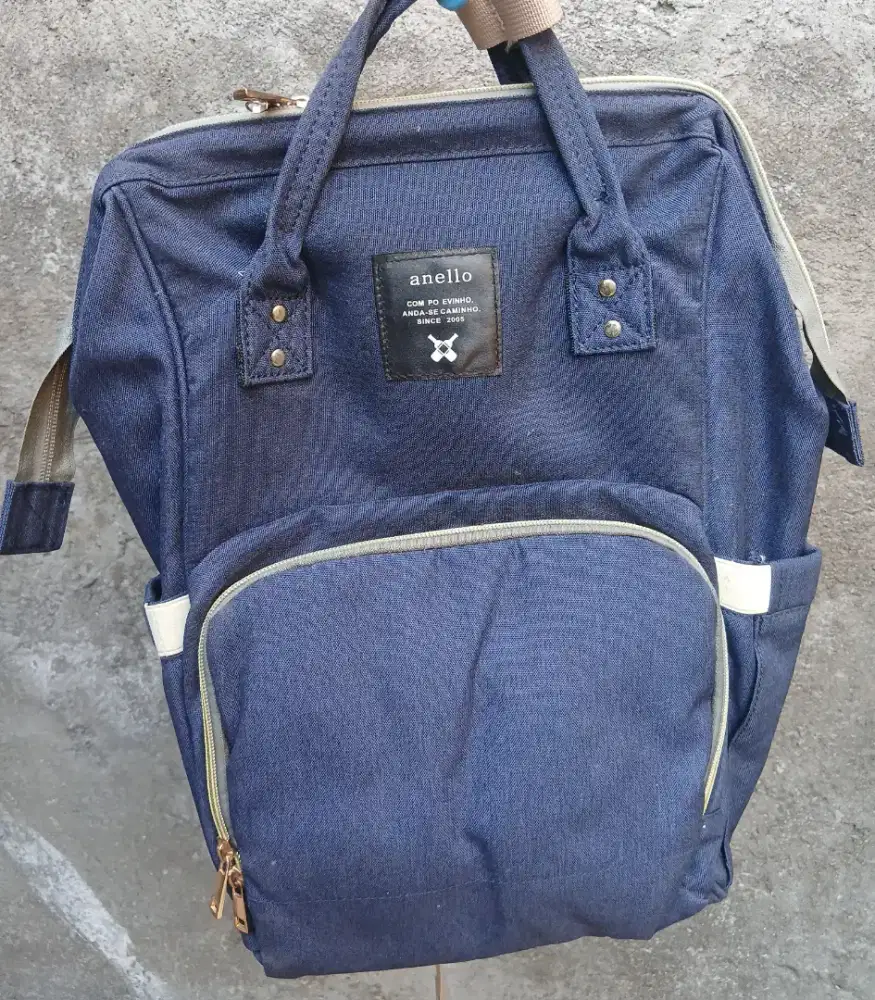 Tas Ransel Anello Canvas Navy Preloved / Second (Apa Adanya)
