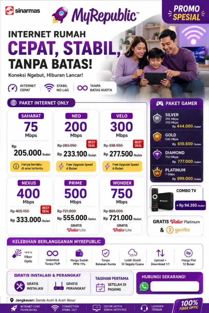 PROMO PEMASANGAN BARU WIFI MY REPUBLIC