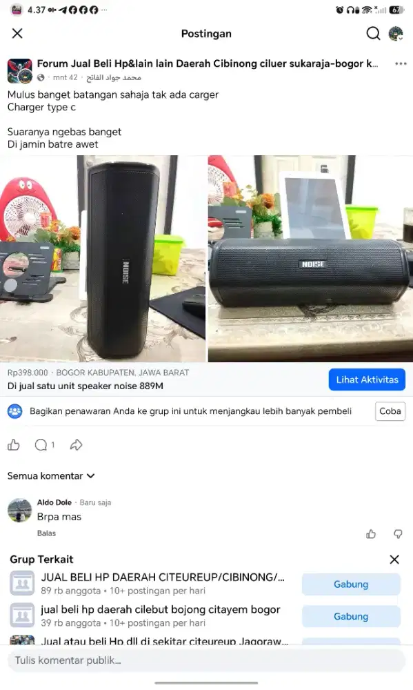 Di jual satu unit speaker noise mini