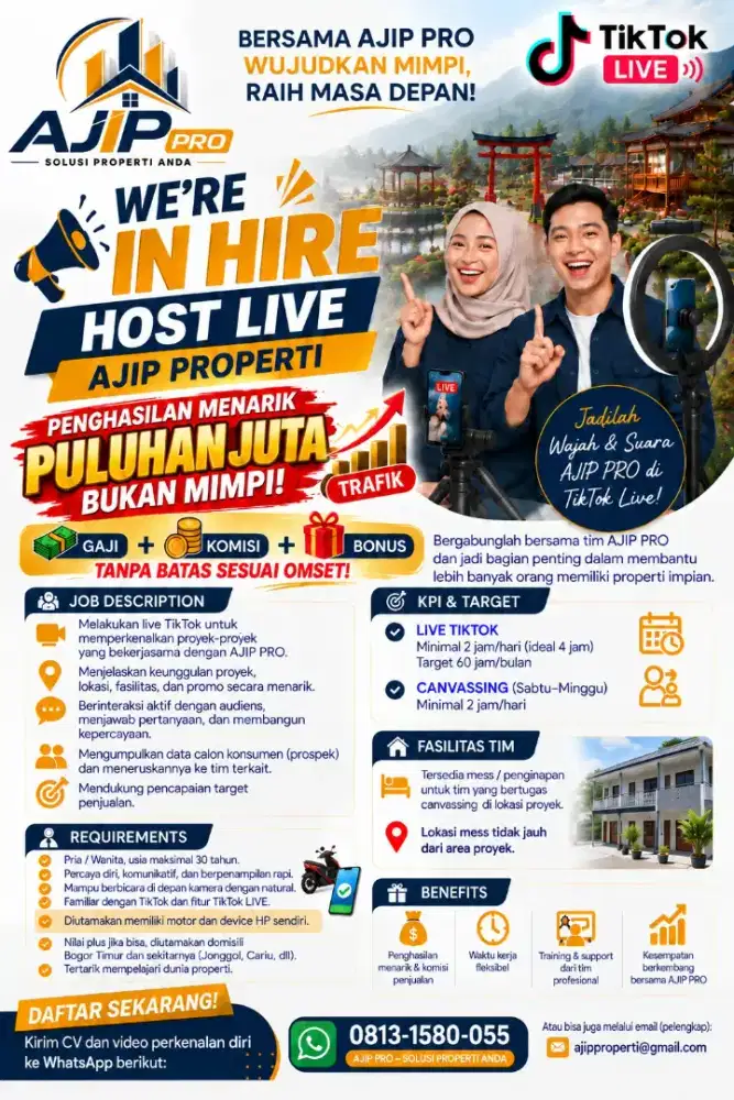 Join Marketing HostLive AJIP Property
