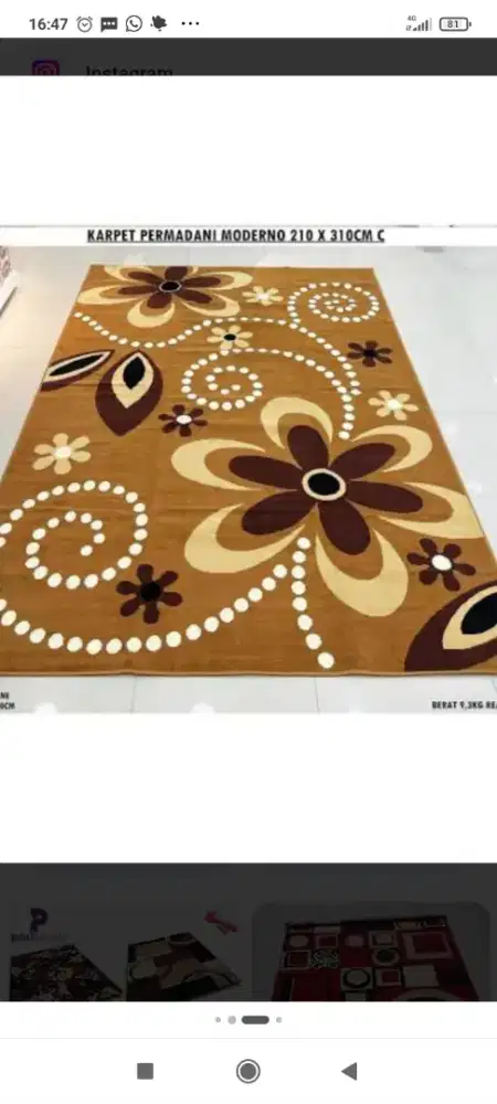 Jual karpet permadani bekas