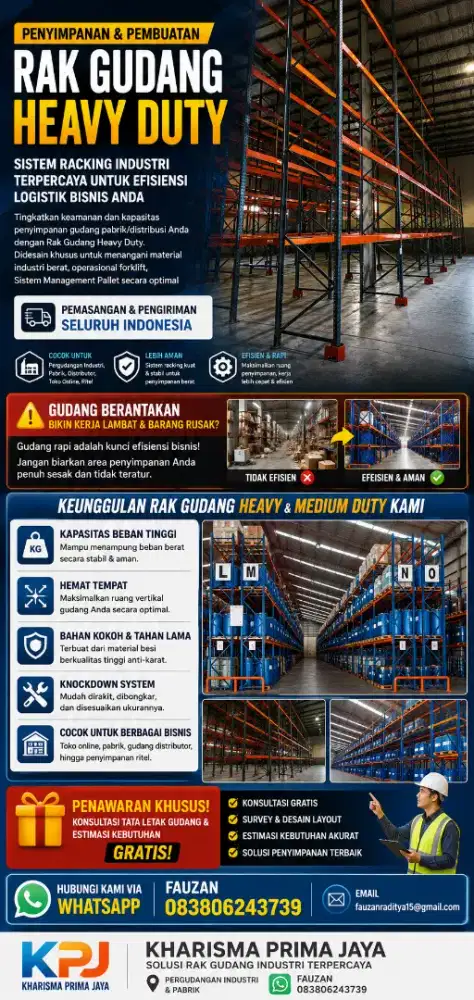 Penyimpanan & Pembuatan Rak Gudang Heavy Duty