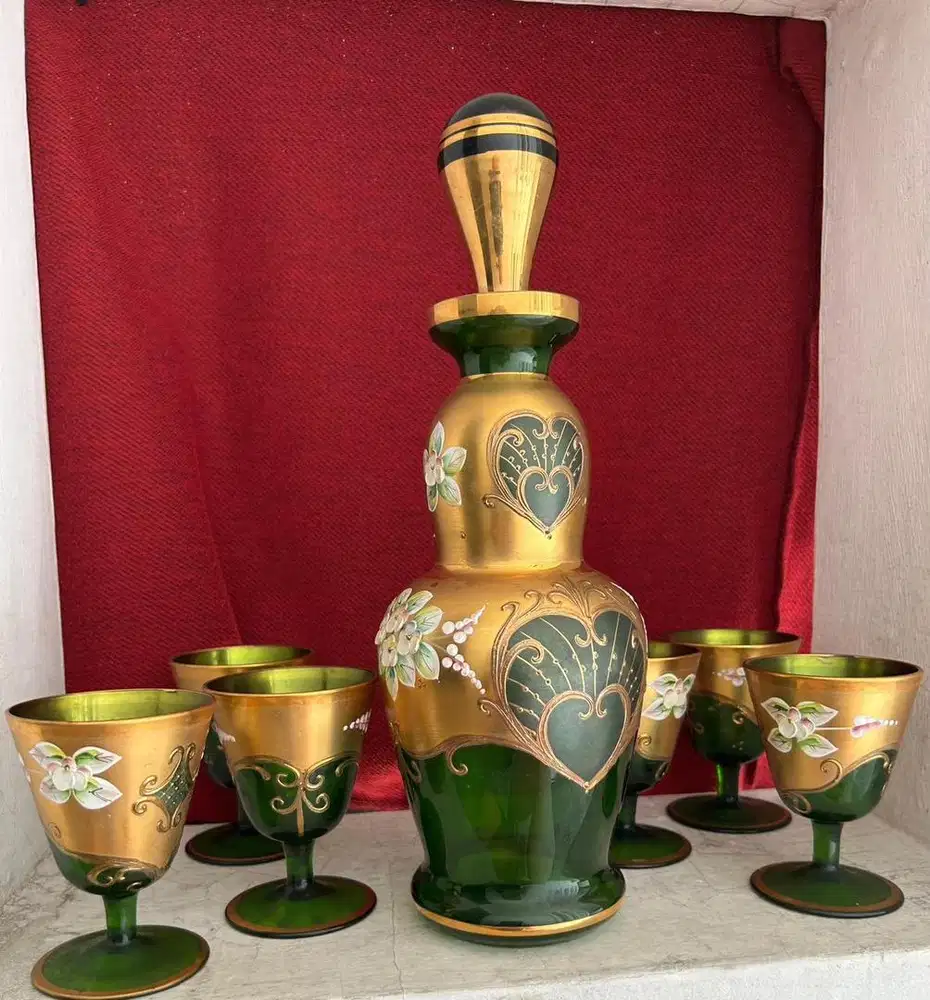 Set Gelas Bohemian Crystal - Emerald
