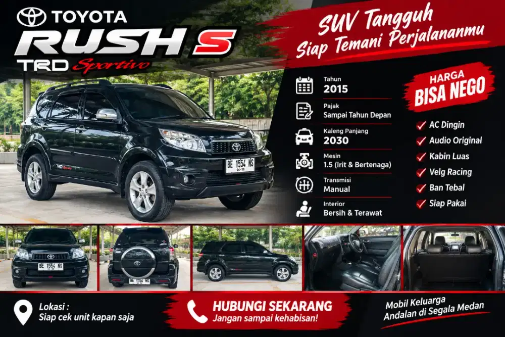Toyota Rush TRD Sportivo 1.5 MT 2015 – Terawat, Siap Pakai