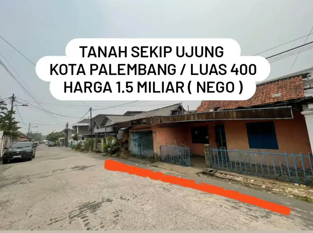 Jual cepat tanah sekip ujung palembang