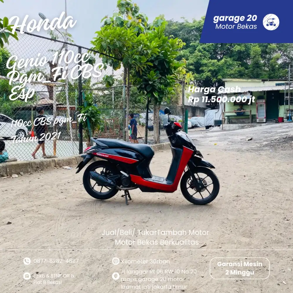 Honda Genio 110cc CBS pgm_Fi Esp Tahun 2021 Pajak Off