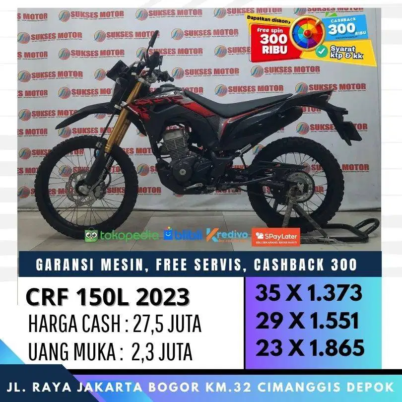 KM LOW CRF 150L 2023 UNIT MULUS BERGARANSI CASH KREIDT CC/PAYLATER