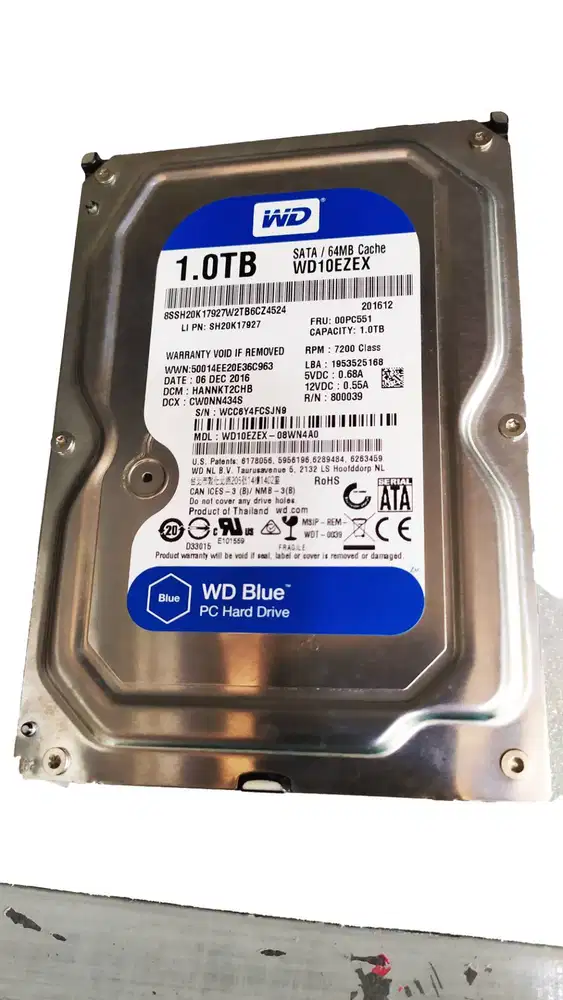 Hardisk komputer 1TB-WD Blue Original (sentinel100%)