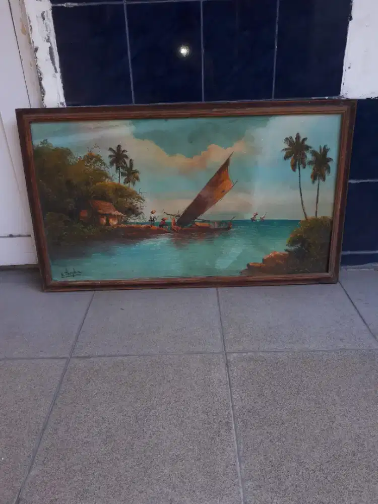 Lukisan Nelayan di Pantai