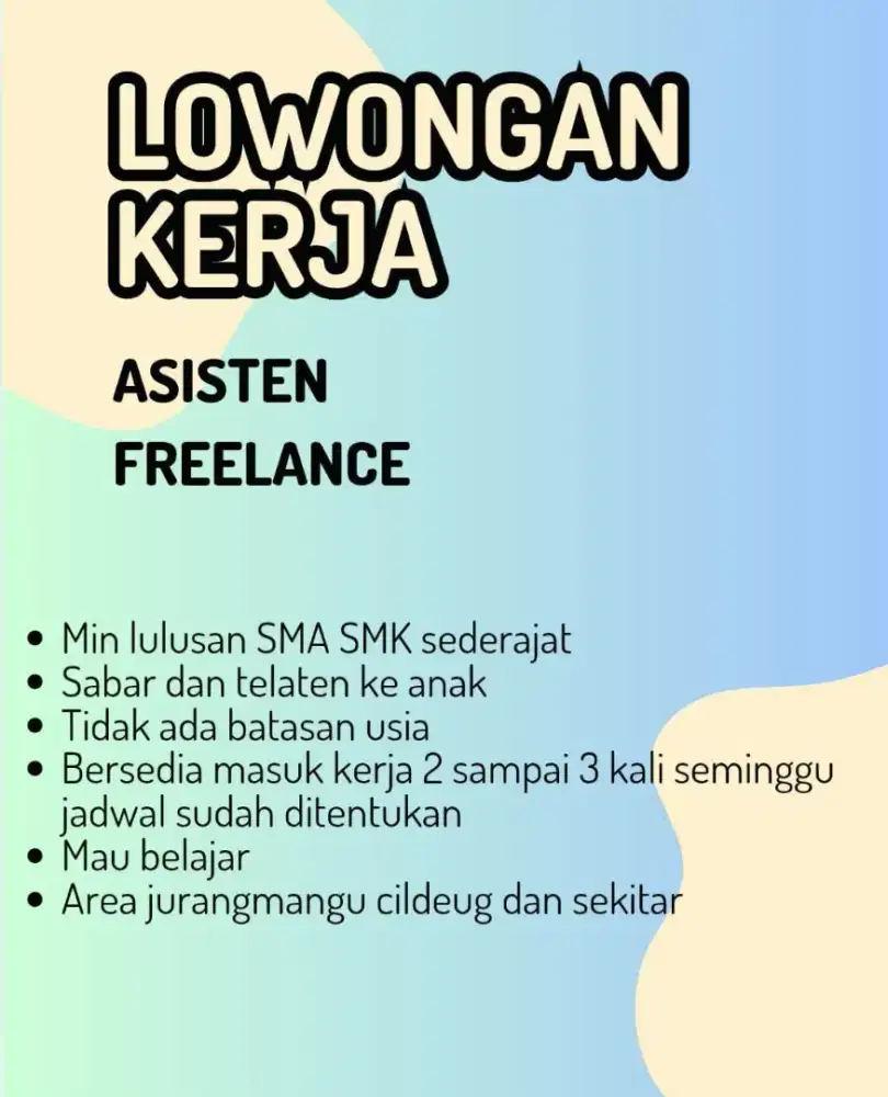 Lowongan asisten freelance