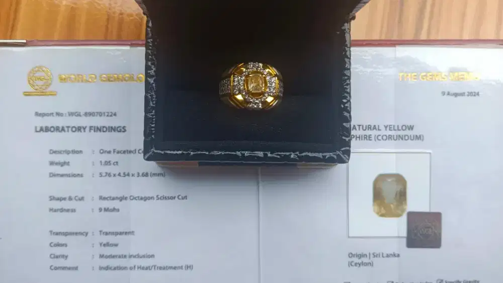 Natural Yellow safir
