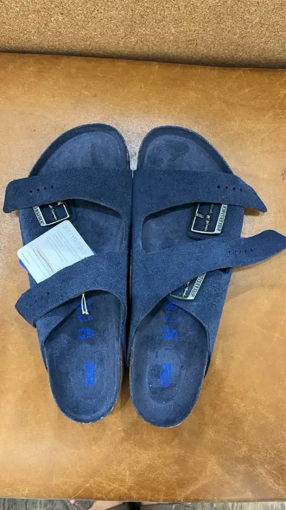 Birkenstock Arizona Suede Leather Navy Tonal Original 100%