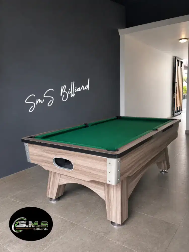 Billiard Table uk.7/8 feet sudah full set perlengkapan bermain
